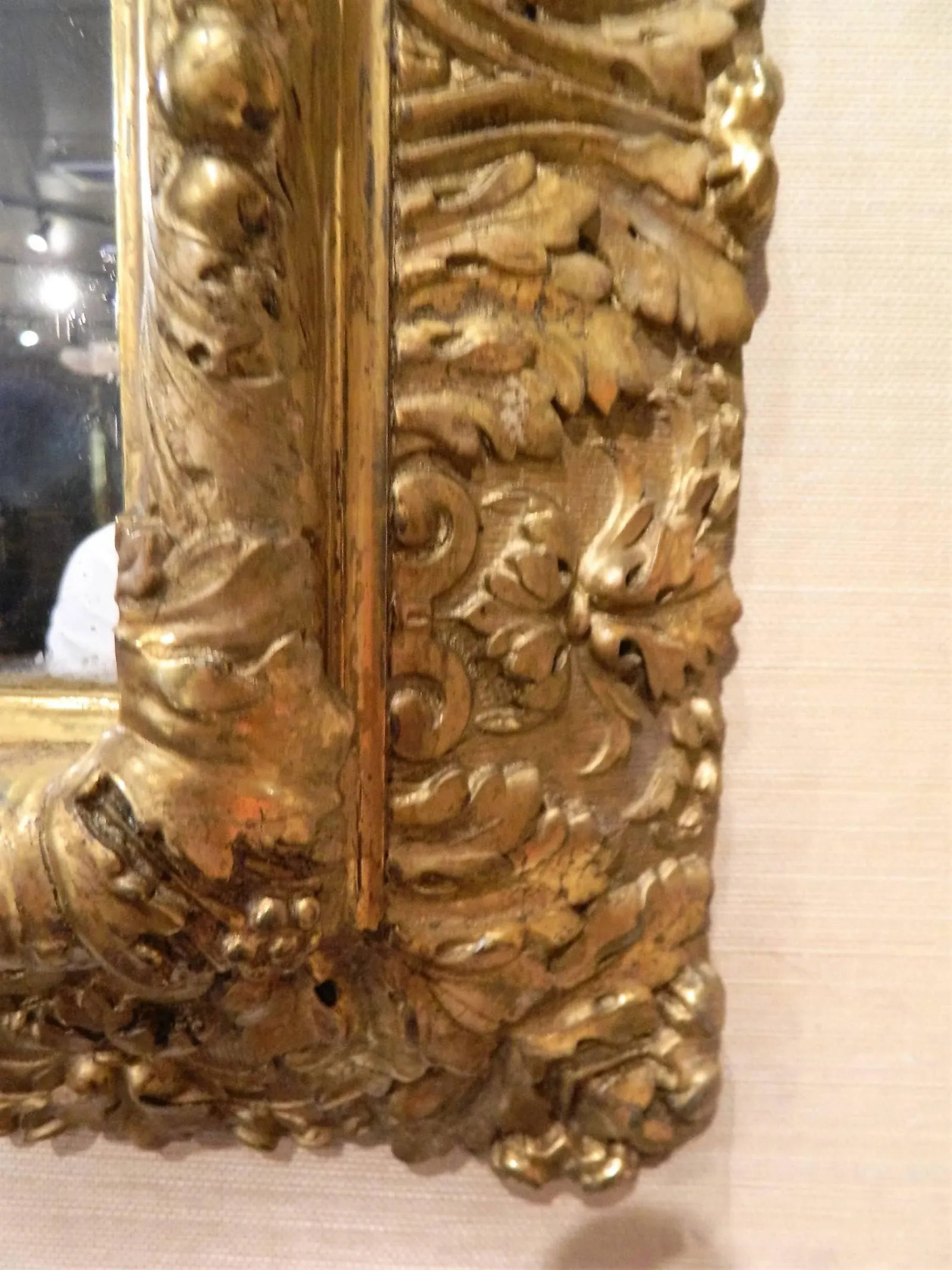 English Gold Leaf and Water Gilding Trim Mirror, Circa 1850-1880 - 2