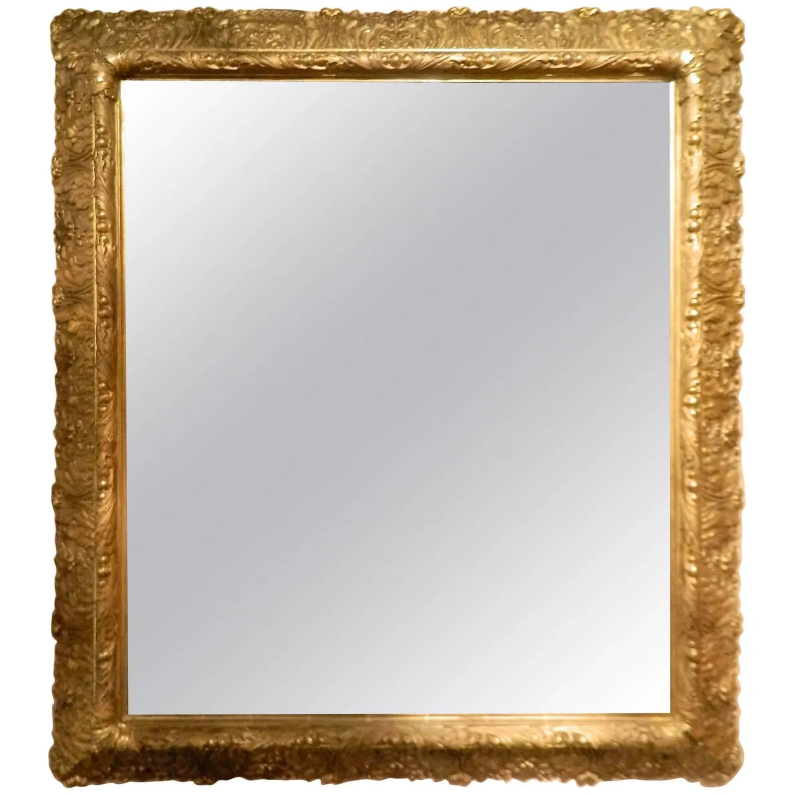 English Gold Leaf and Water Gilding Trim Mirror, Circa 1850-1880 - 7
