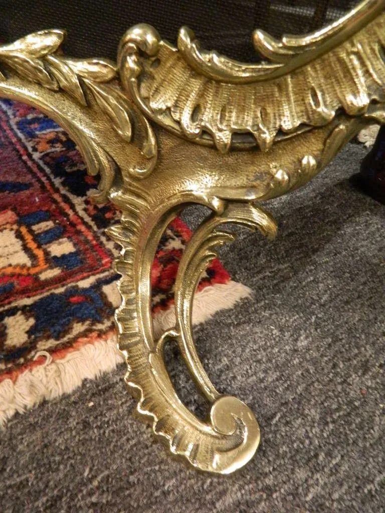 19th Century French Brass Fire Screen in the Rococo Style - 10