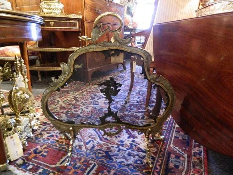 19th Century French Brass Fire Screen in the Rococo Style - 3