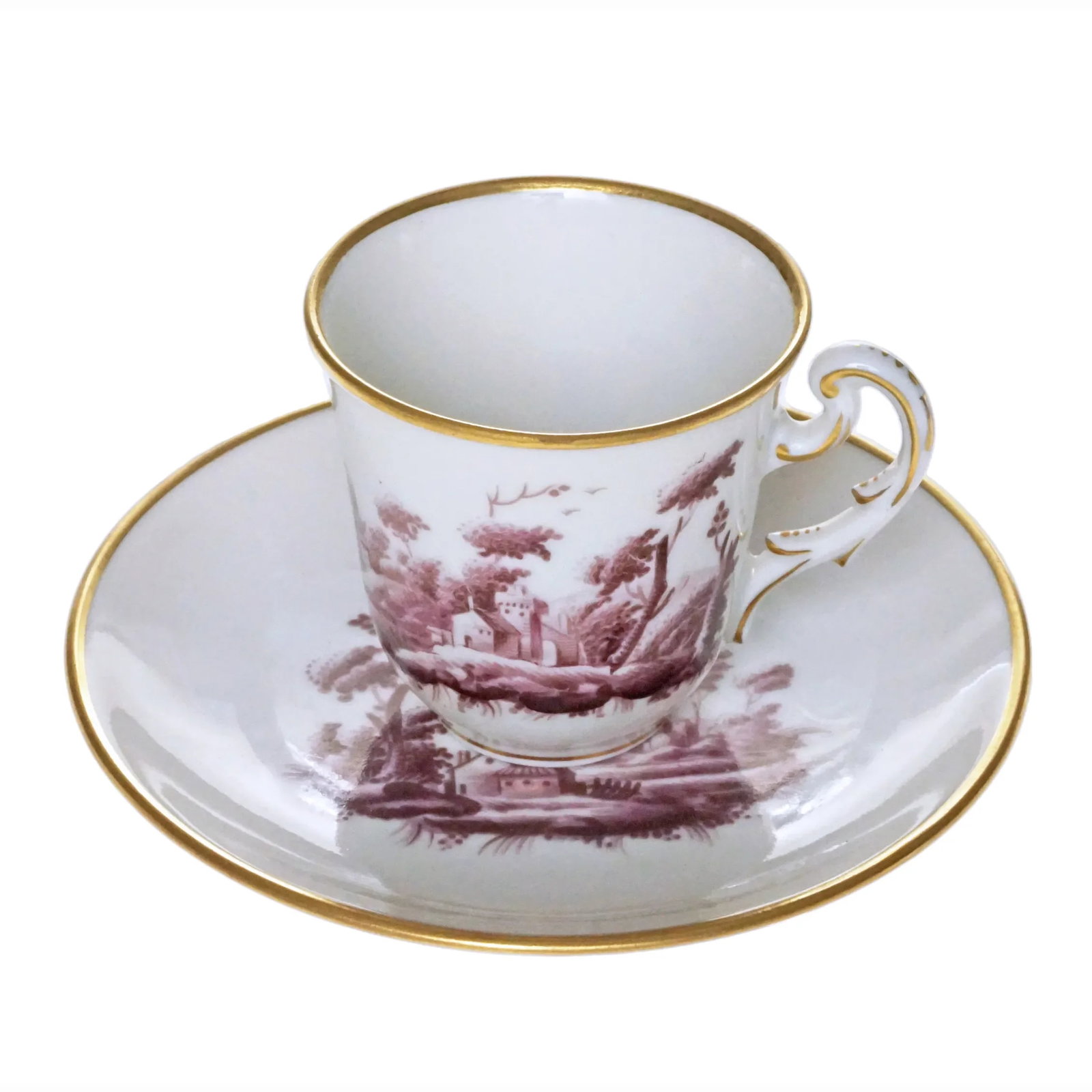 Late 20th Century Ginori Tete-a-Tete Coffee Demitasse Set With Tray Porcelain Italy Doccia Paesaggi - 6