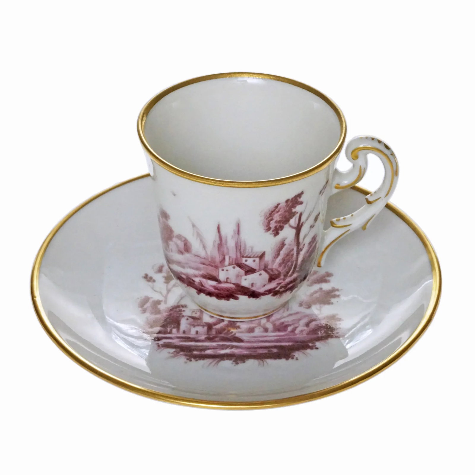 Late 20th Century Ginori Tete-a-Tete Coffee Demitasse Set With Tray Porcelain Italy Doccia Paesaggi - 7
