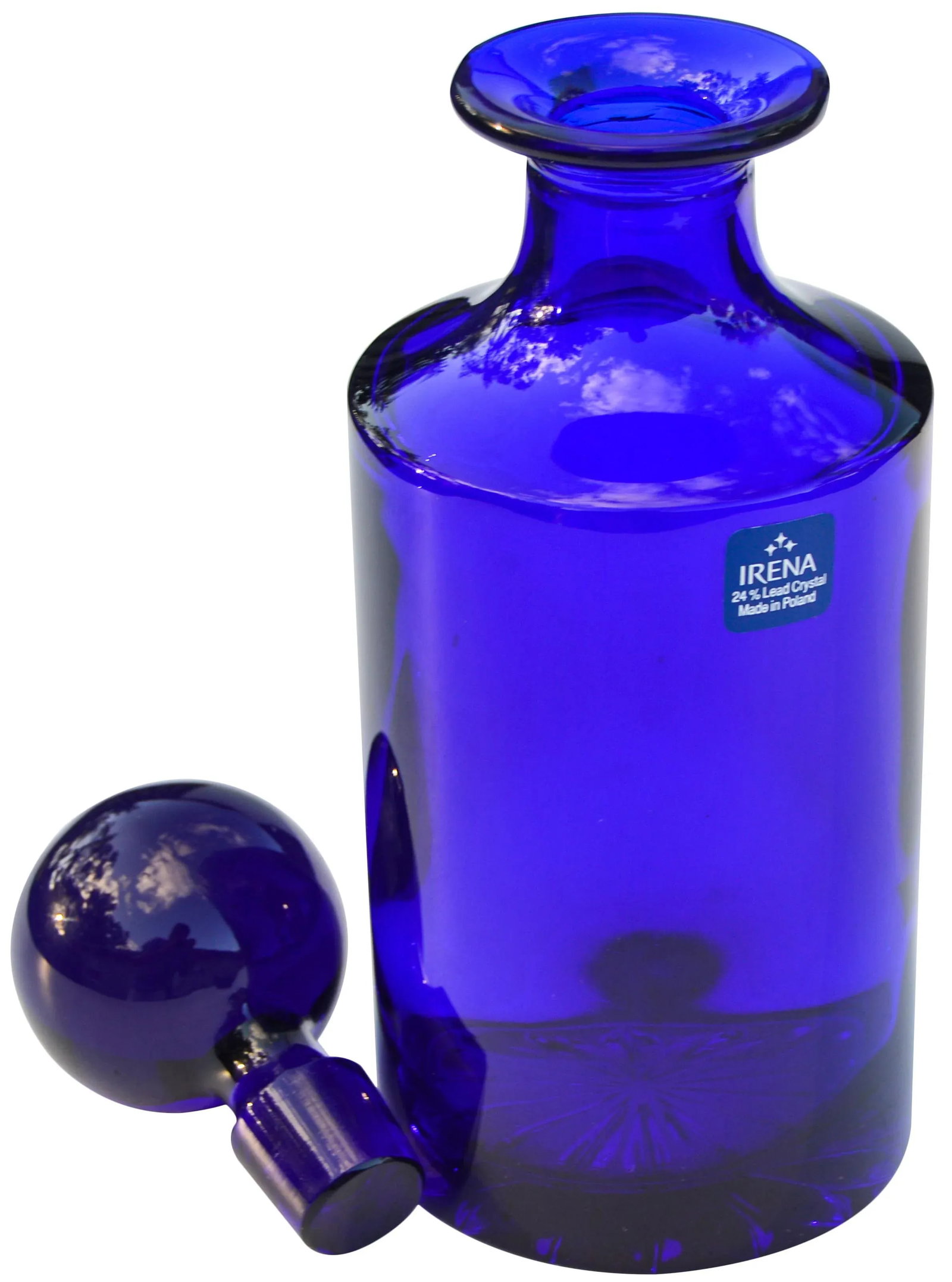Mid-Century Blue Crystal Decanter - 2