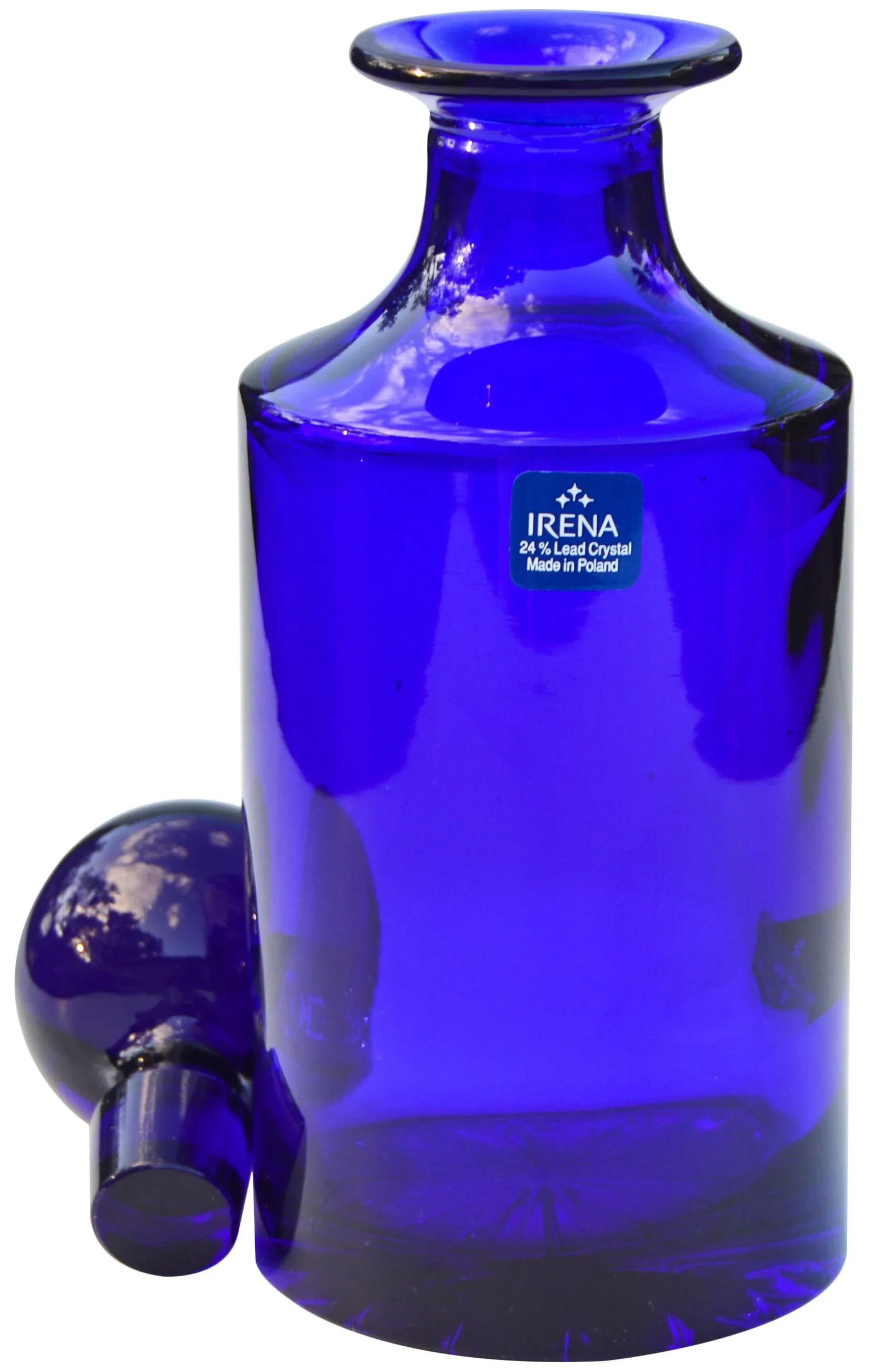 Mid-Century Blue Crystal Decanter - 3