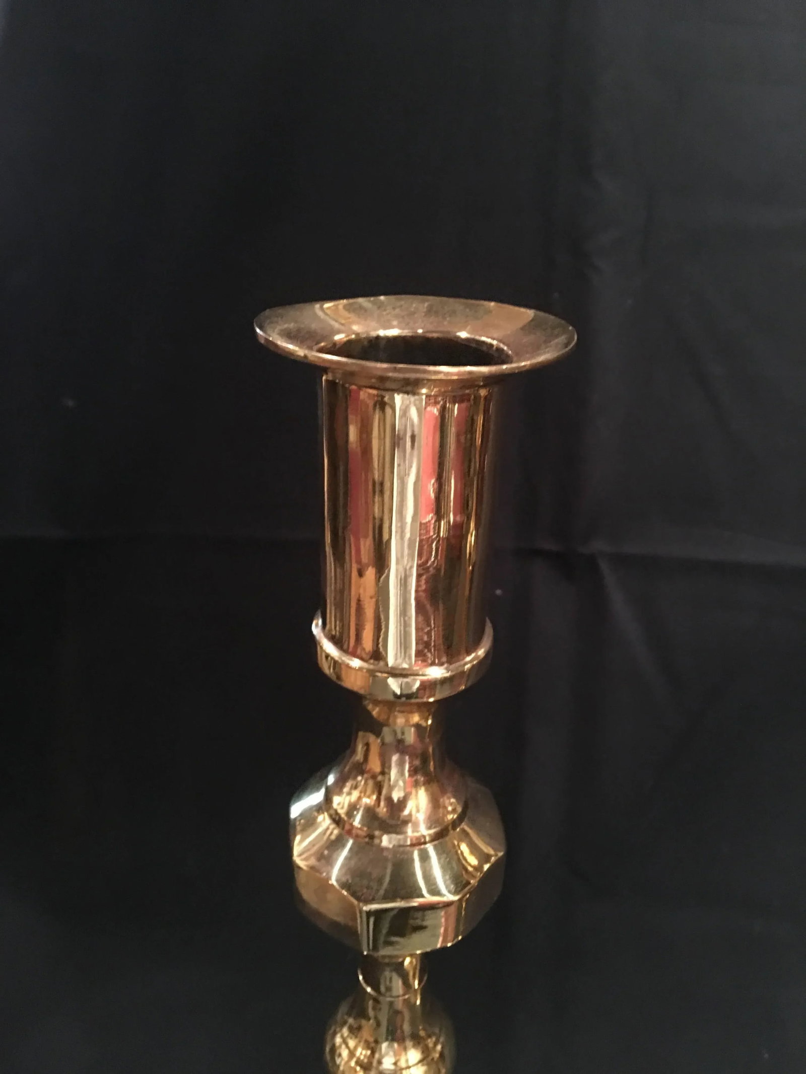 Tall English Polished Brass Candlesticks, 19th Century - a Pair - 3