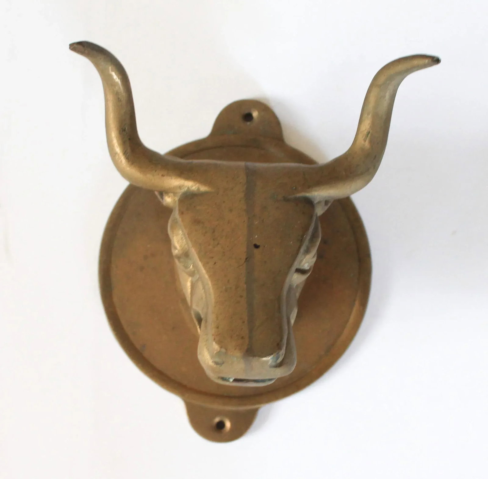 Vintage Brass Steer Wall Mounted Hooks - Towel Holders S/4 - 7