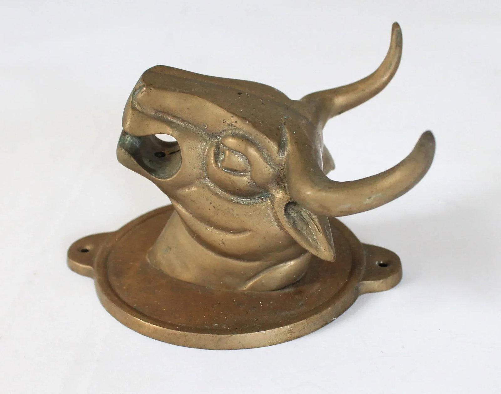 Vintage Brass Steer Wall Mounted Hooks - Towel Holders S/4 - 8