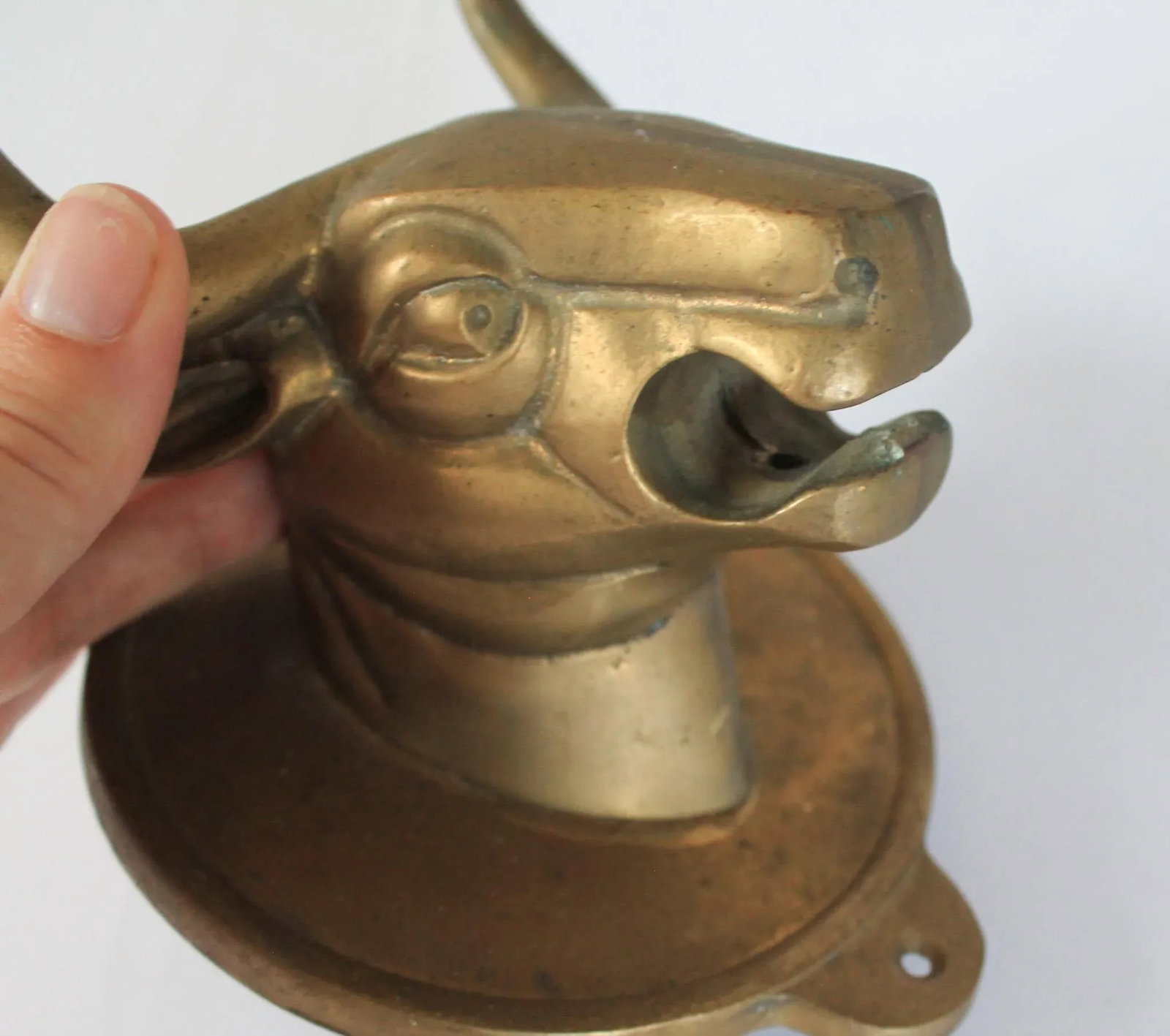 Vintage Brass Steer Wall Mounted Hooks - Towel Holders S/4 - 9