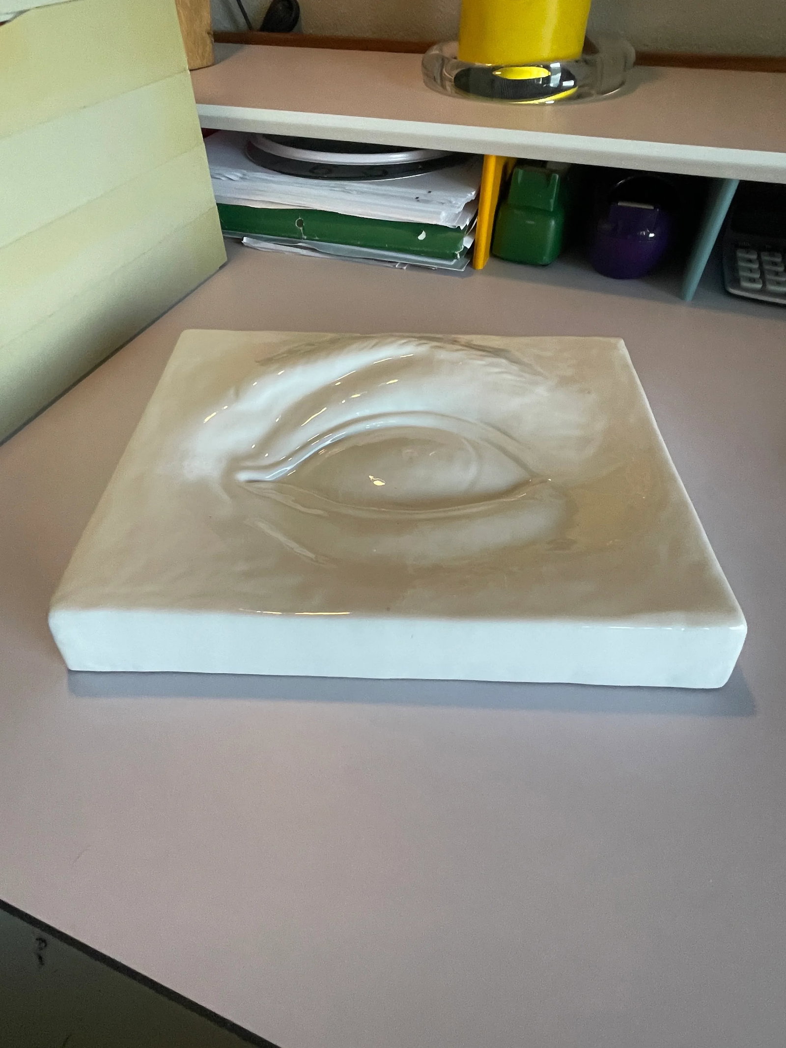 1970s Vintage Sigma Italy Porcelain Eye Wall Hanging Sculpture Taste Setter - 9