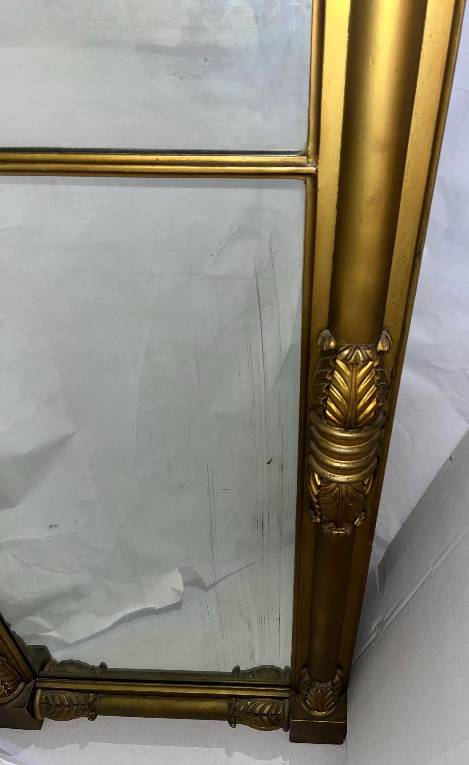 Vintage Large Vertical Gilt Mirror From Upstate New York - 10