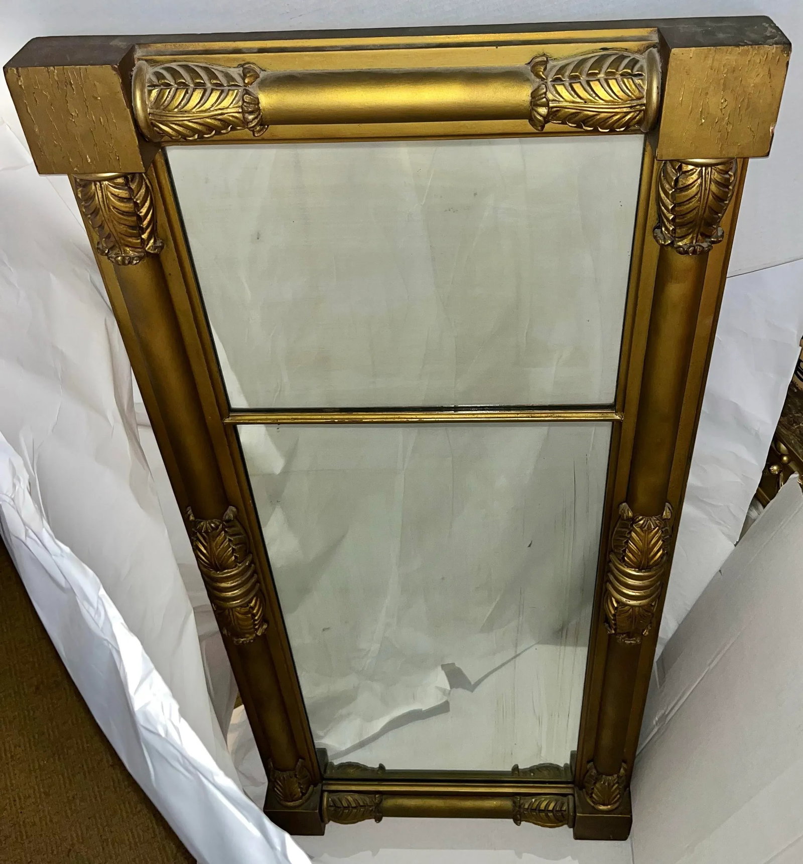 Vintage Large Vertical Gilt Mirror From Upstate New York - 2