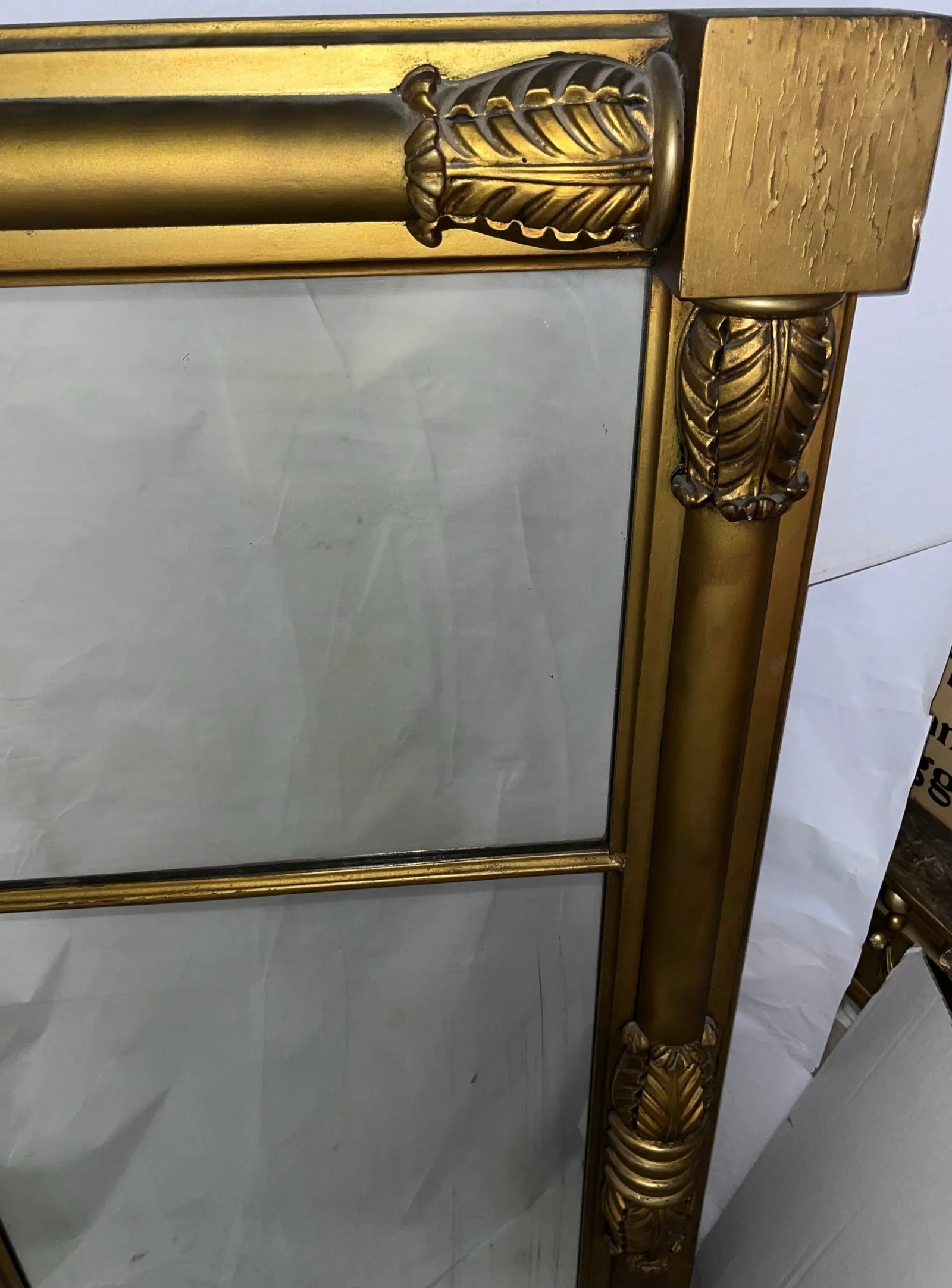 Vintage Large Vertical Gilt Mirror From Upstate New York - 4