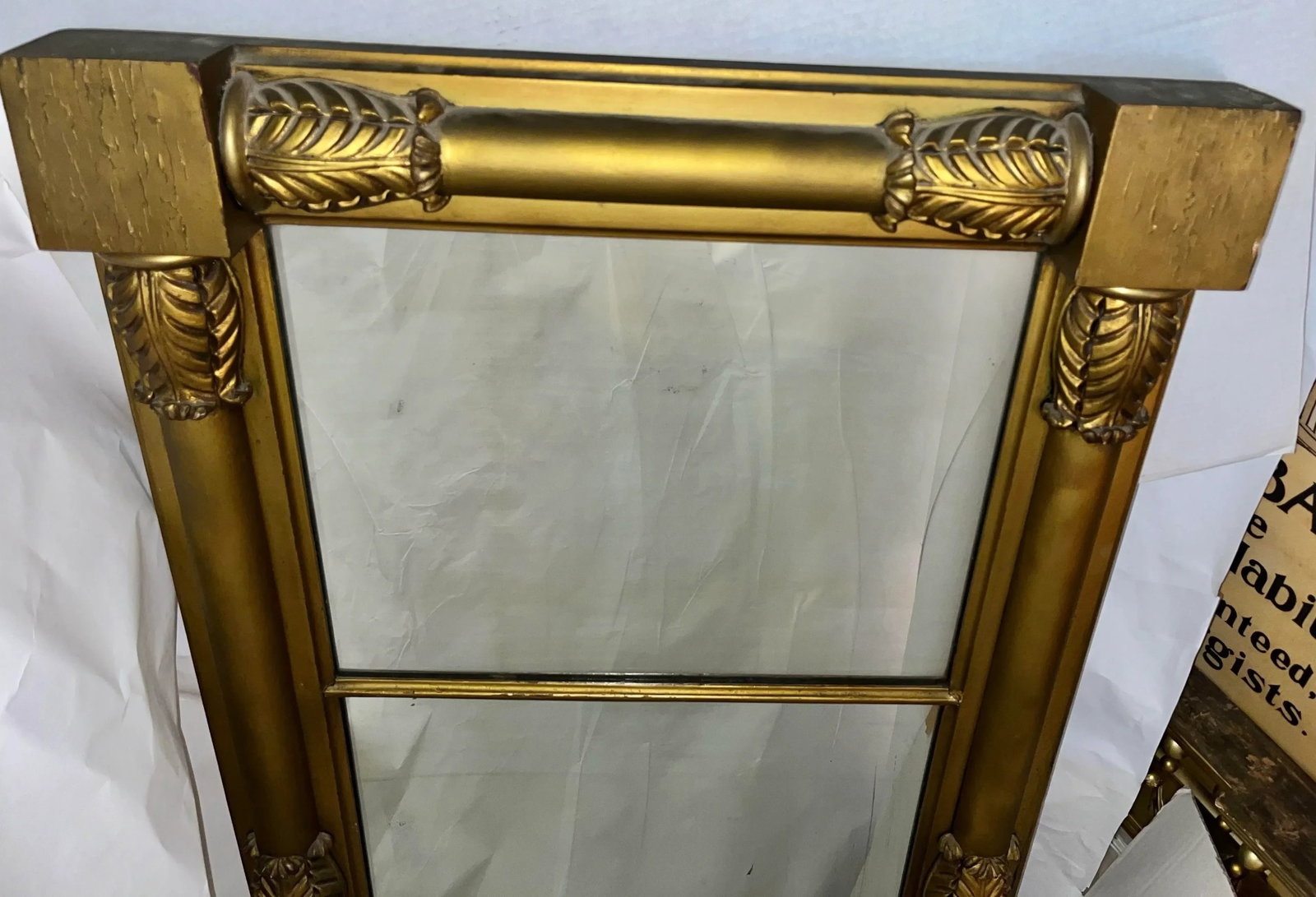 Vintage Large Vertical Gilt Mirror From Upstate New York - 5
