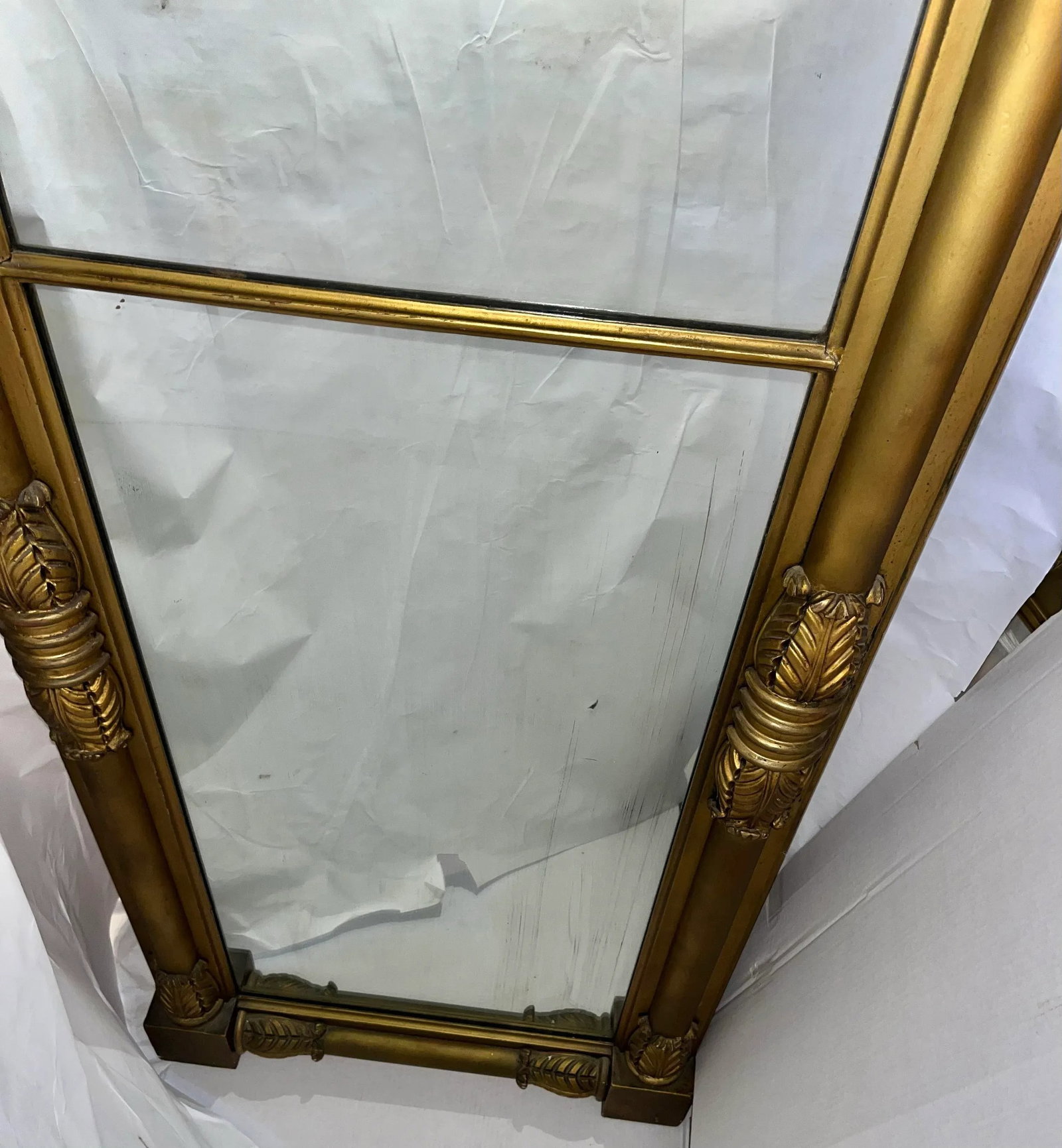 Vintage Large Vertical Gilt Mirror From Upstate New York - 6