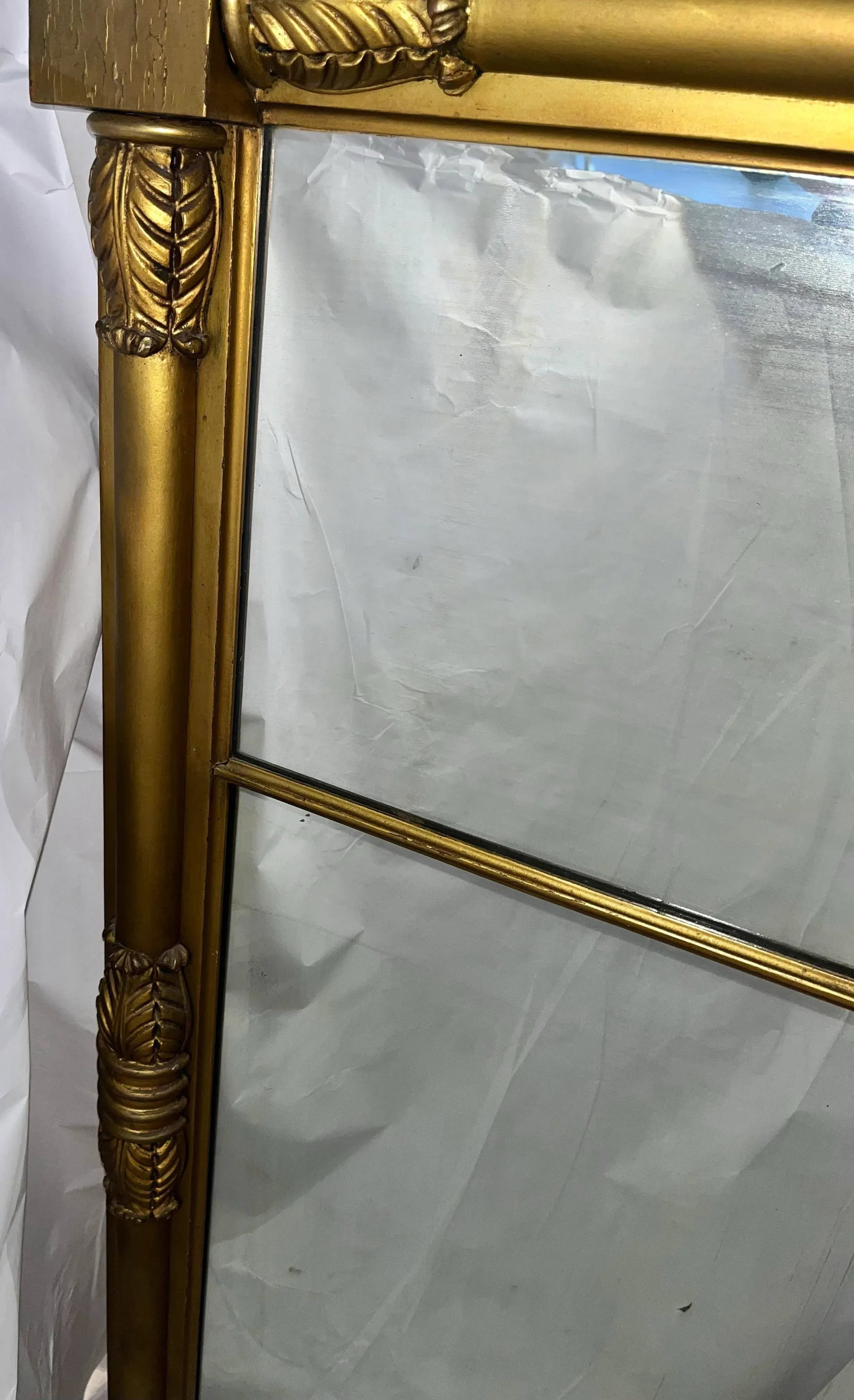 Vintage Large Vertical Gilt Mirror From Upstate New York - 9
