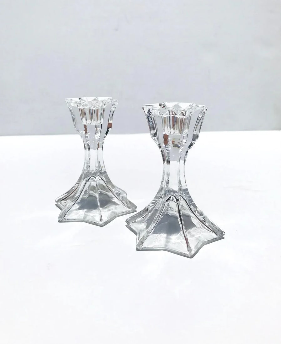Set of Four Petite Vintage Faceted Crystal Candle Holders, 1970's - 3