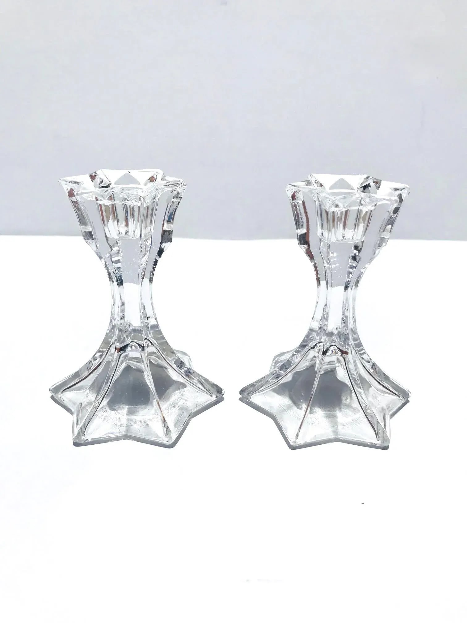 Set of Four Petite Vintage Faceted Crystal Candle Holders, 1970's - 5