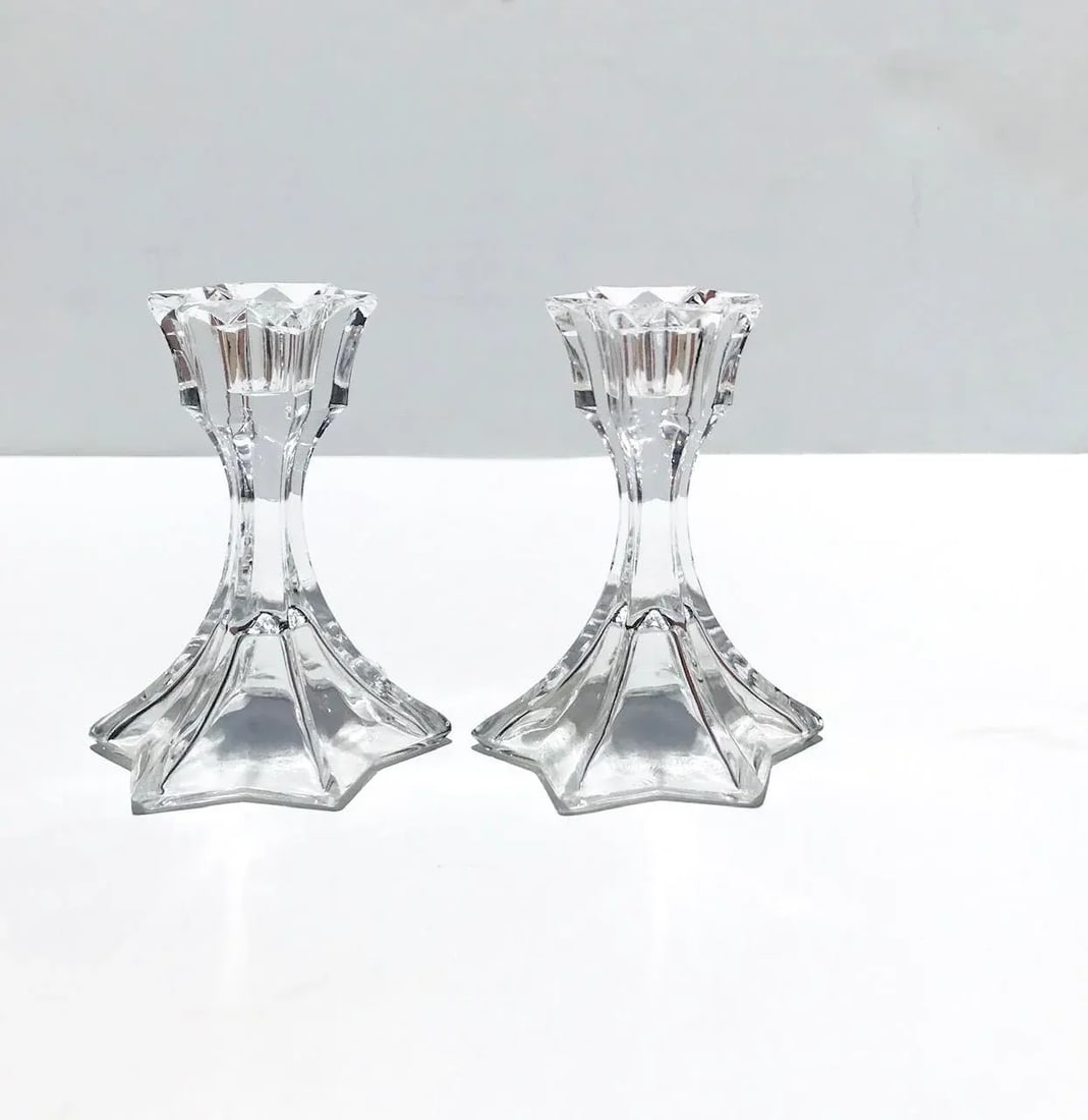 Set of Four Petite Vintage Faceted Crystal Candle Holders, 1970's - 9
