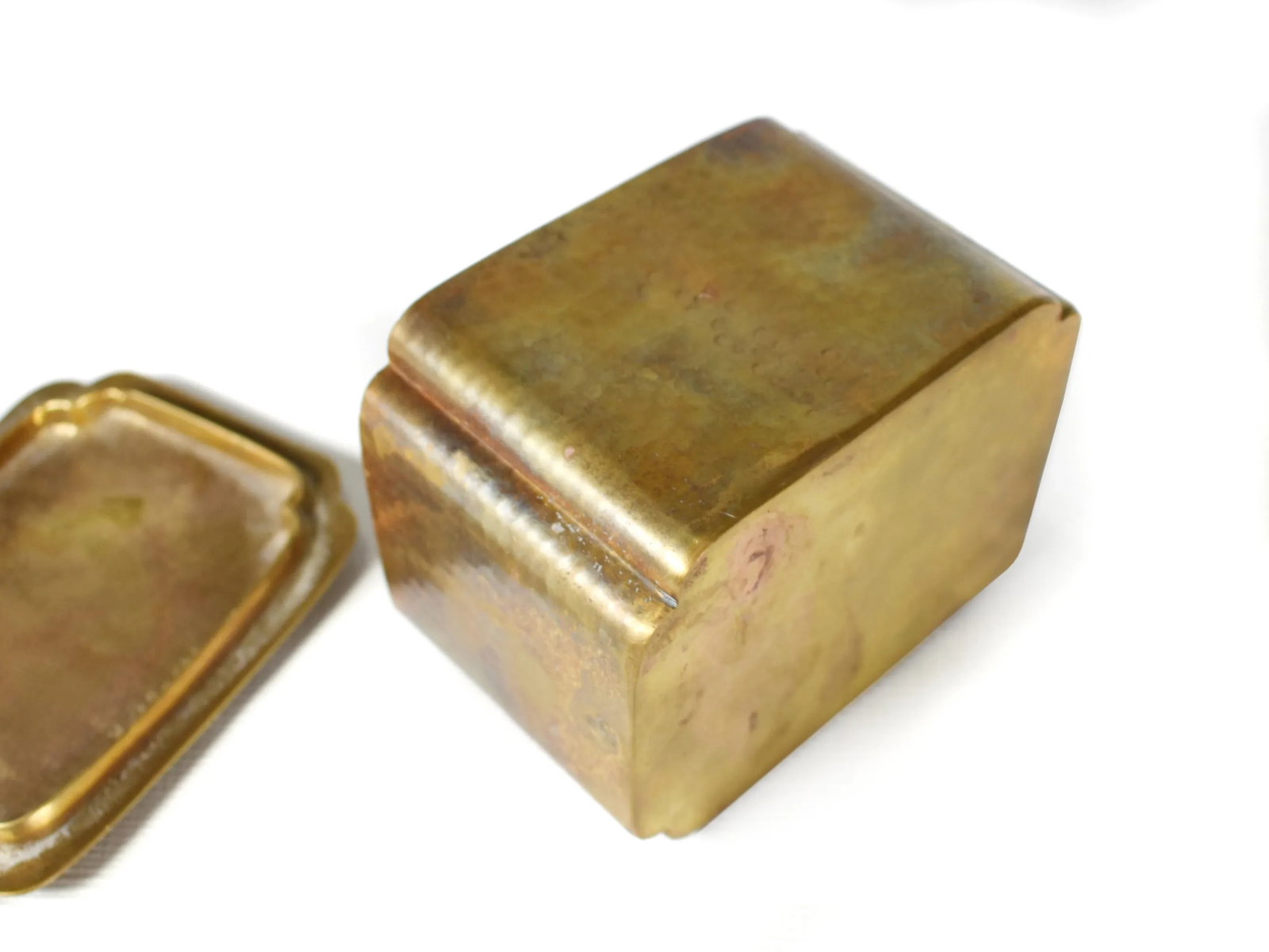 Vintage Polo Game Design Solid Brass Hand Hammered Trinket Accessories Box - 3