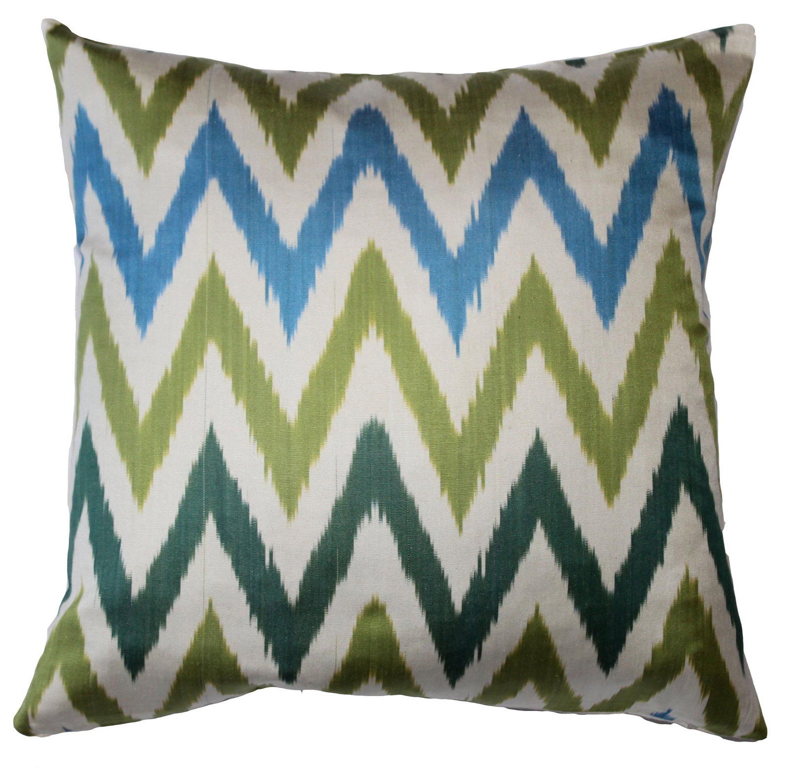 Contemporary Silk Ikat Bohemian Throw Pillow - 7