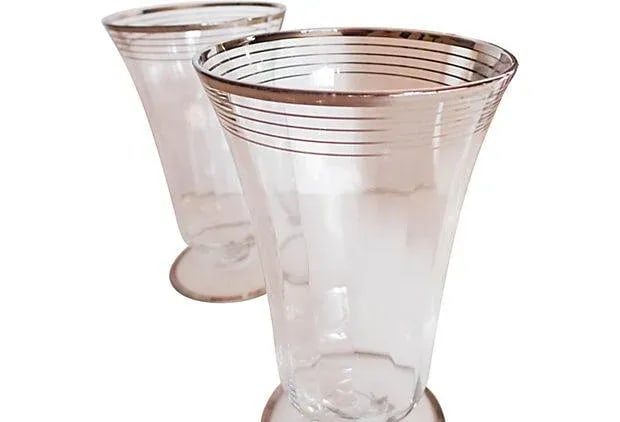 Silver Plate Pitcher and Glasses - Set of 5 - 5