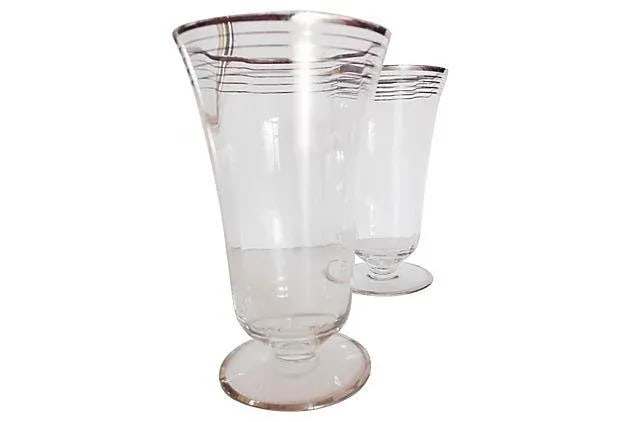 Silver Plate Pitcher and Glasses - Set of 5 - 6