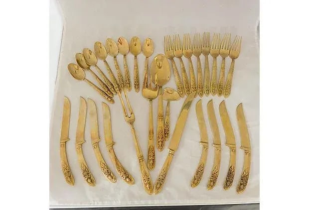 Midcentury Asian Flatware Set with Box - 4