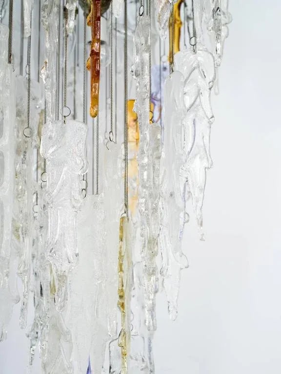1970s Multi-Color Murano Glass Pendant Chandelier by Mazzega - 10