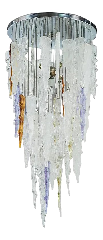 1970s Multi-Color Murano Glass Pendant Chandelier by Mazzega - 11