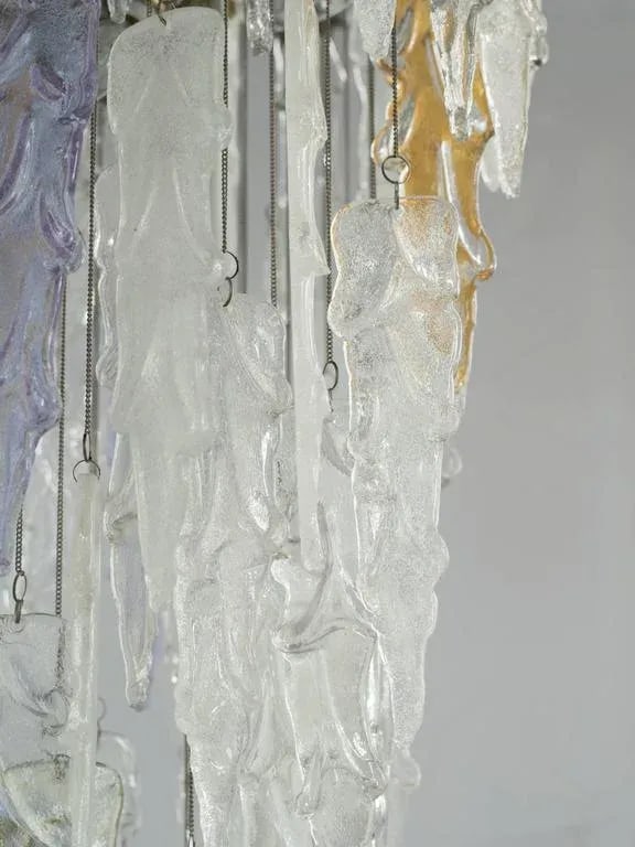 1970s Multi-Color Murano Glass Pendant Chandelier by Mazzega - 7
