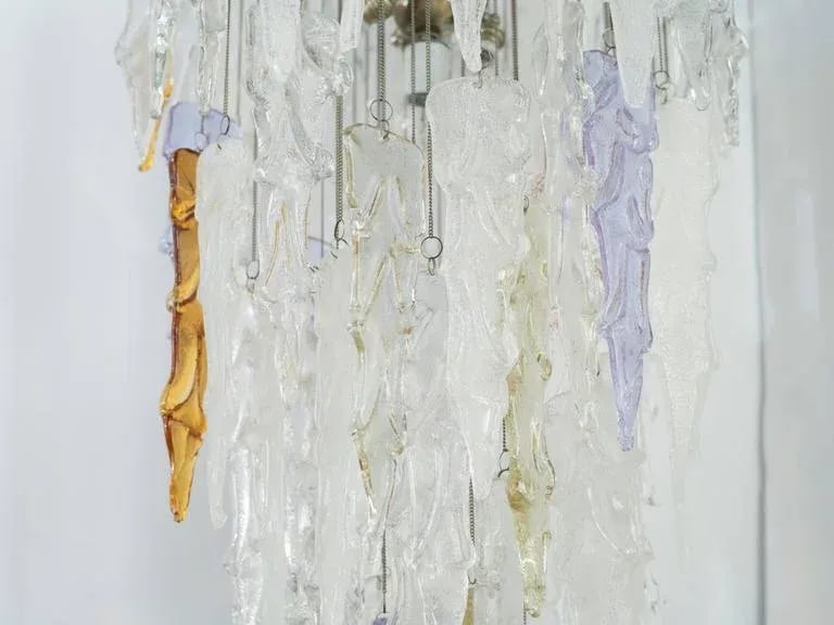 1970s Multi-Color Murano Glass Pendant Chandelier by Mazzega - 8