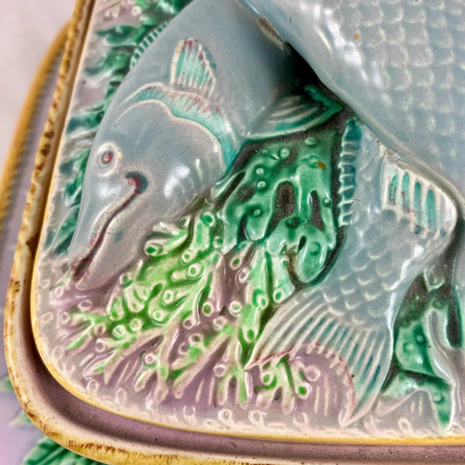 George Jones English Majolica Sardine Server, 3 Pcs. - 5
