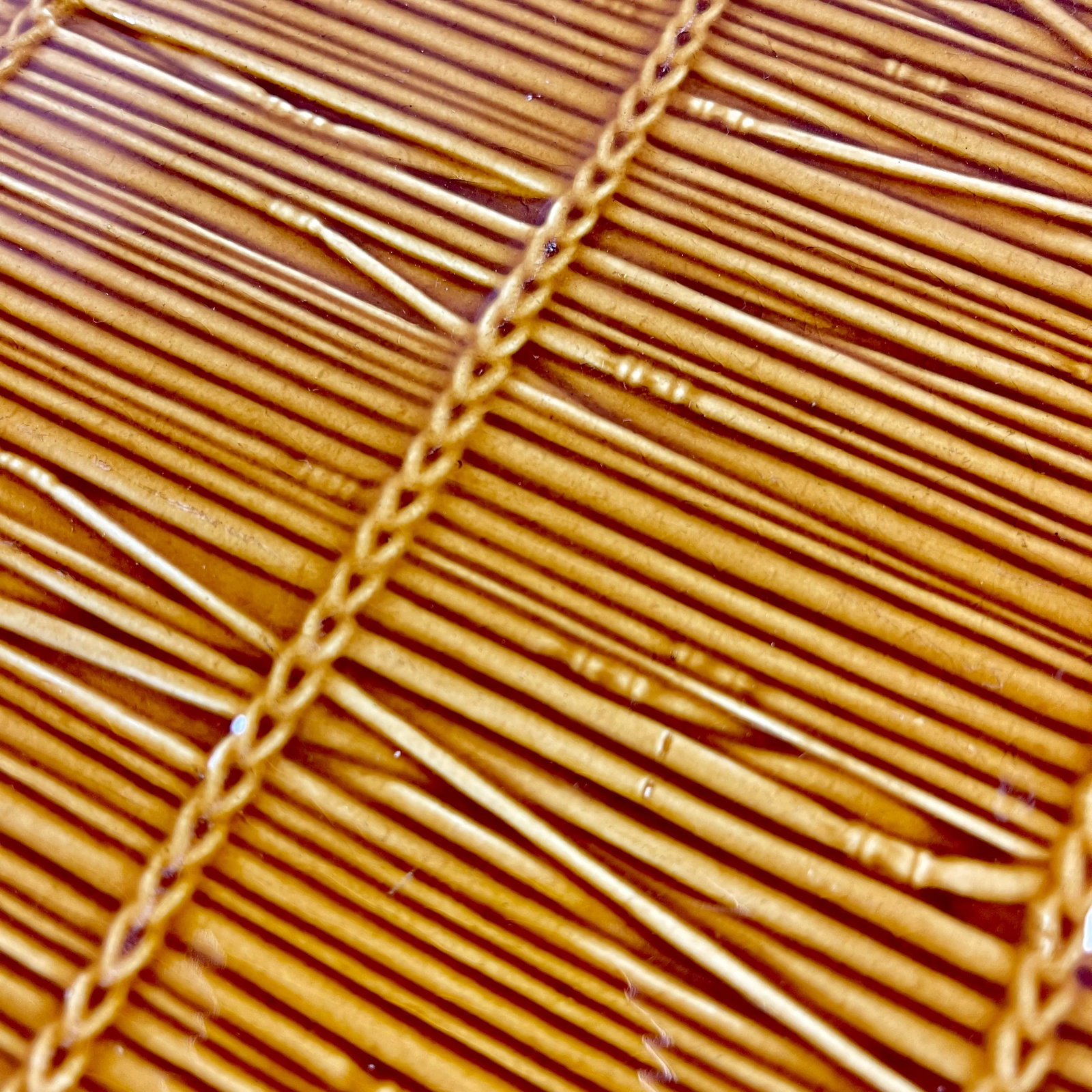 1950s French Gien Straw Pattern Cheese Course Service, 9 Pieces - 6