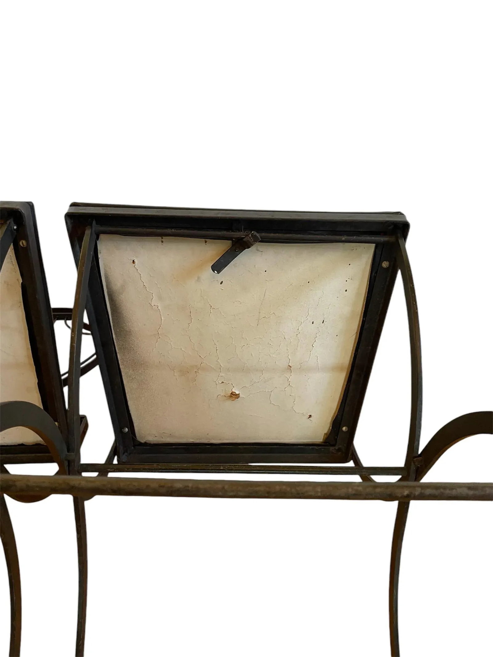 1920s Maison Style Black Iron Lyre Back Swan Chairs-Set of 2 - 10