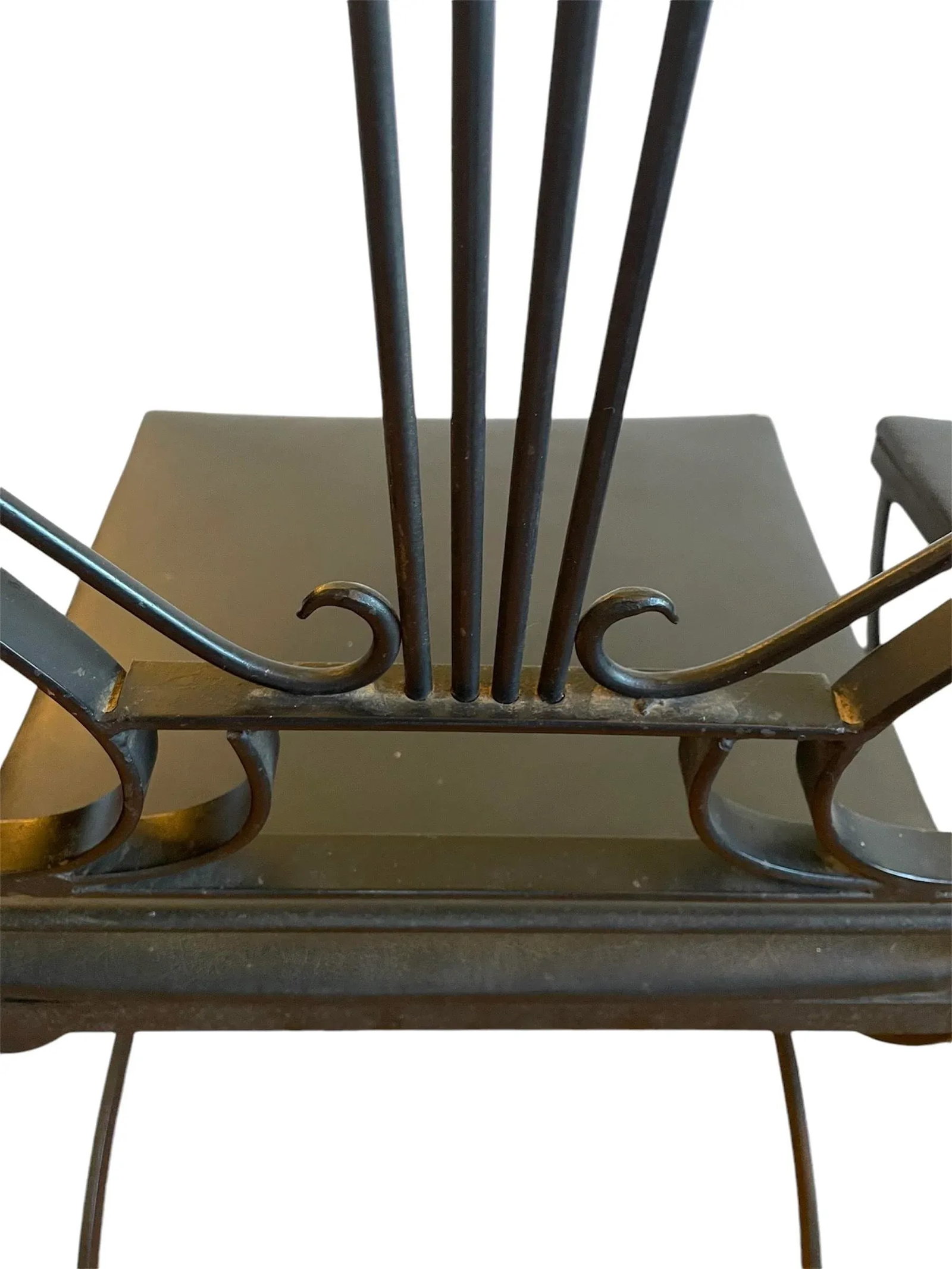 1920s Maison Style Black Iron Lyre Back Swan Chairs-Set of 2 - 11