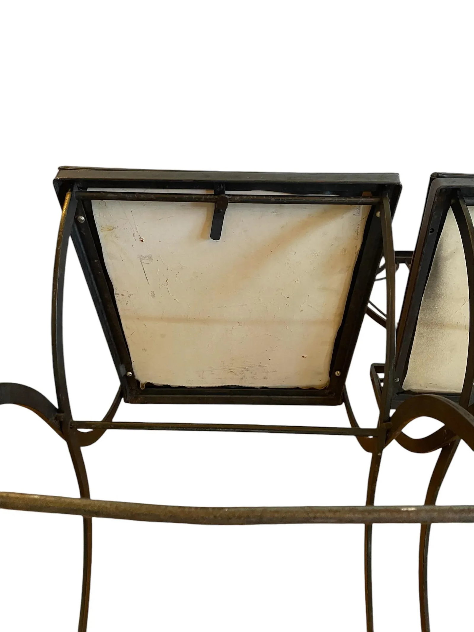 1920s Maison Style Black Iron Lyre Back Swan Chairs-Set of 2 - 8