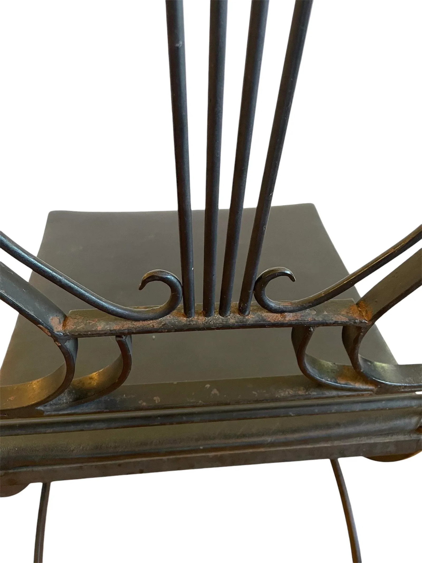 1920s Maison Style Black Iron Lyre Back Swan Chairs-Set of 2 - 9