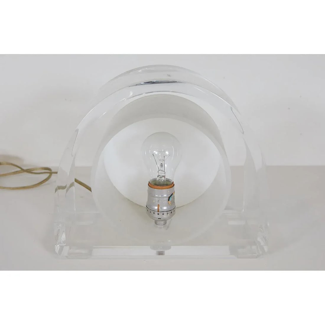 1970s Lucite Demilune Lamp by Ritts Company - 4