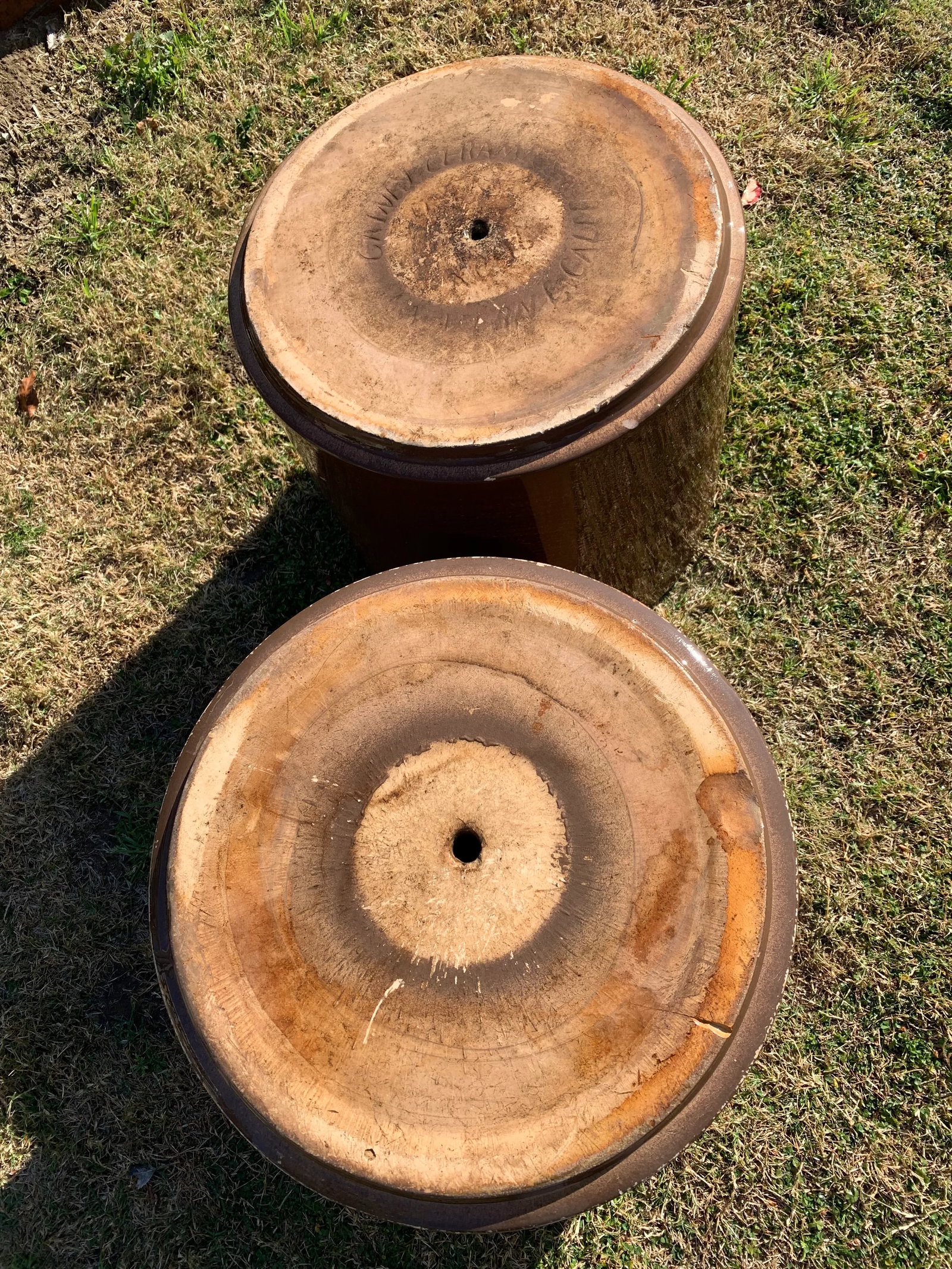 Mid Century Brown Glazed Gainey Pots- A Pair - 10