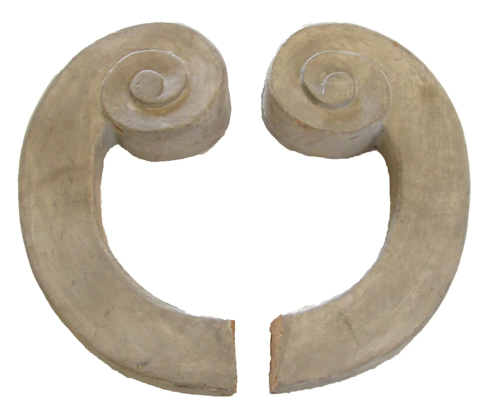 Ying Yang Painted Wood Elements, Pair - 3