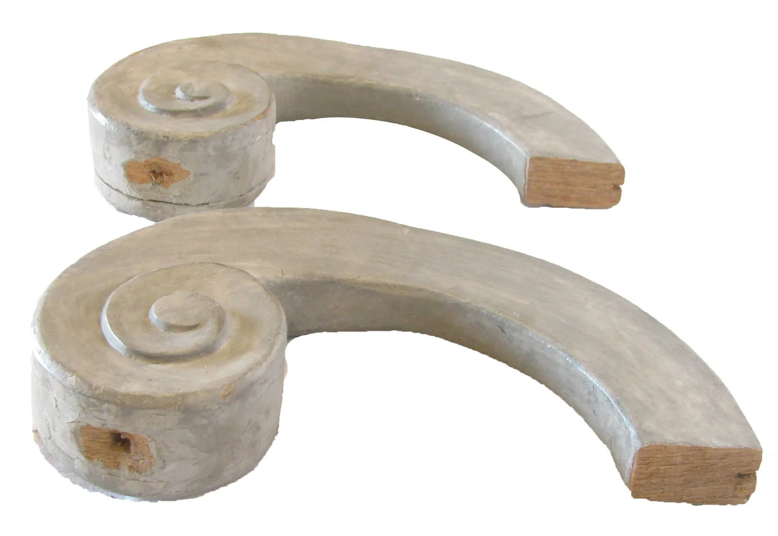 Ying Yang Painted Wood Elements, Pair - 5