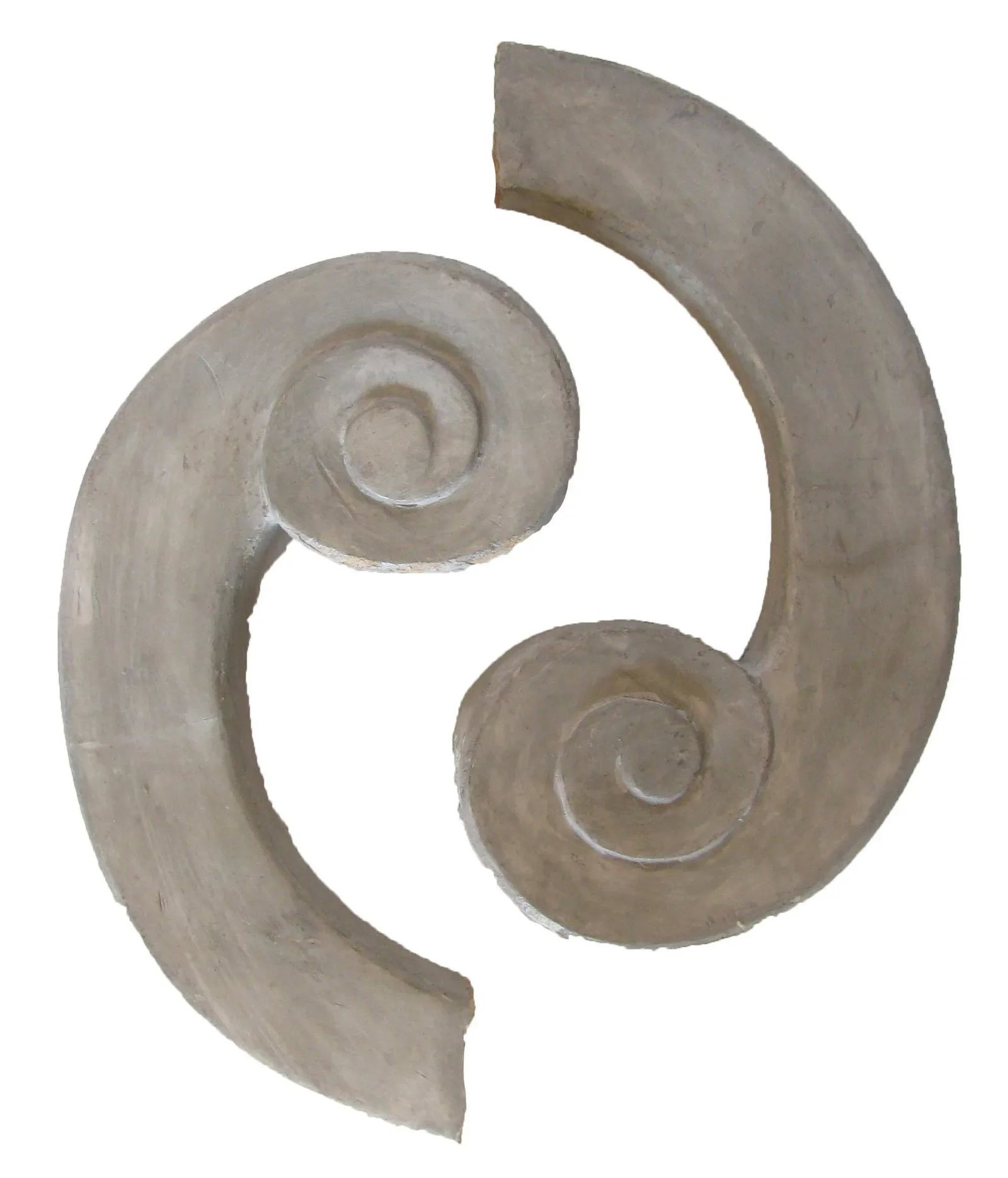 Ying Yang Painted Wood Elements, Pair - 6