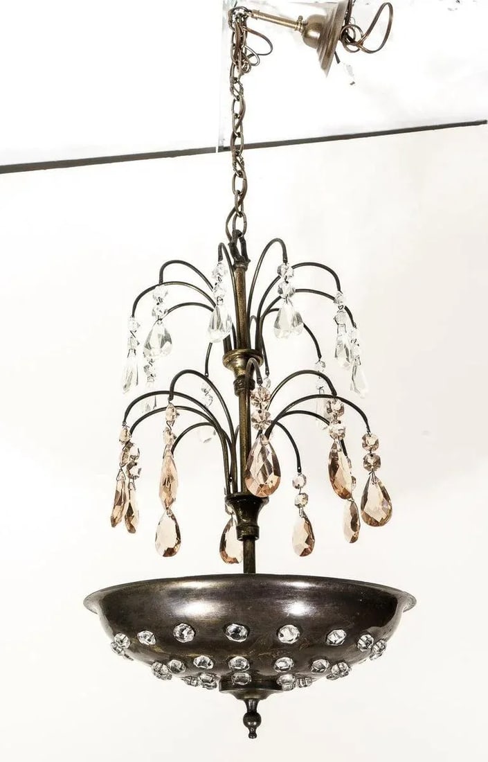 Maison Jansen Attrib "Fountain" Chandelier Art Deco - 12