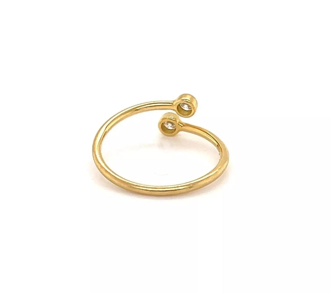 Tiffany & Co. Peretti Diamond 18k Yellow Gold Hoop Ring, Size 4.5 - 3