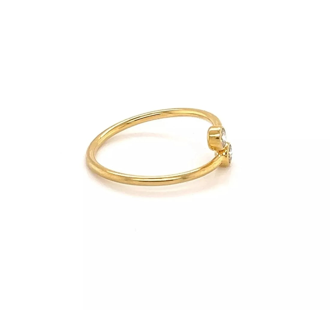 Tiffany & Co. Peretti Diamond 18k Yellow Gold Hoop Ring, Size 4.5 - 5