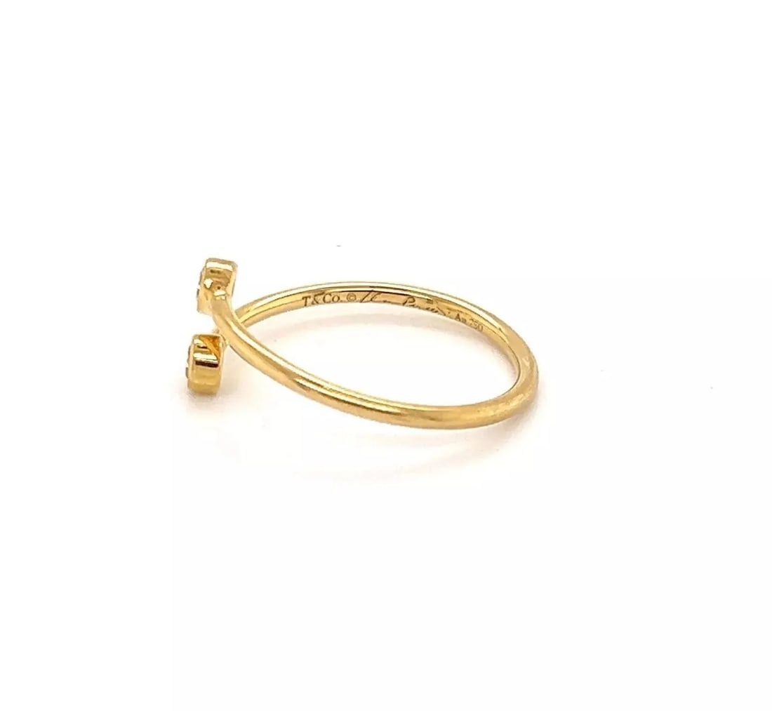 Tiffany & Co. Peretti Diamond 18k Yellow Gold Hoop Ring, Size 4.5 - 6