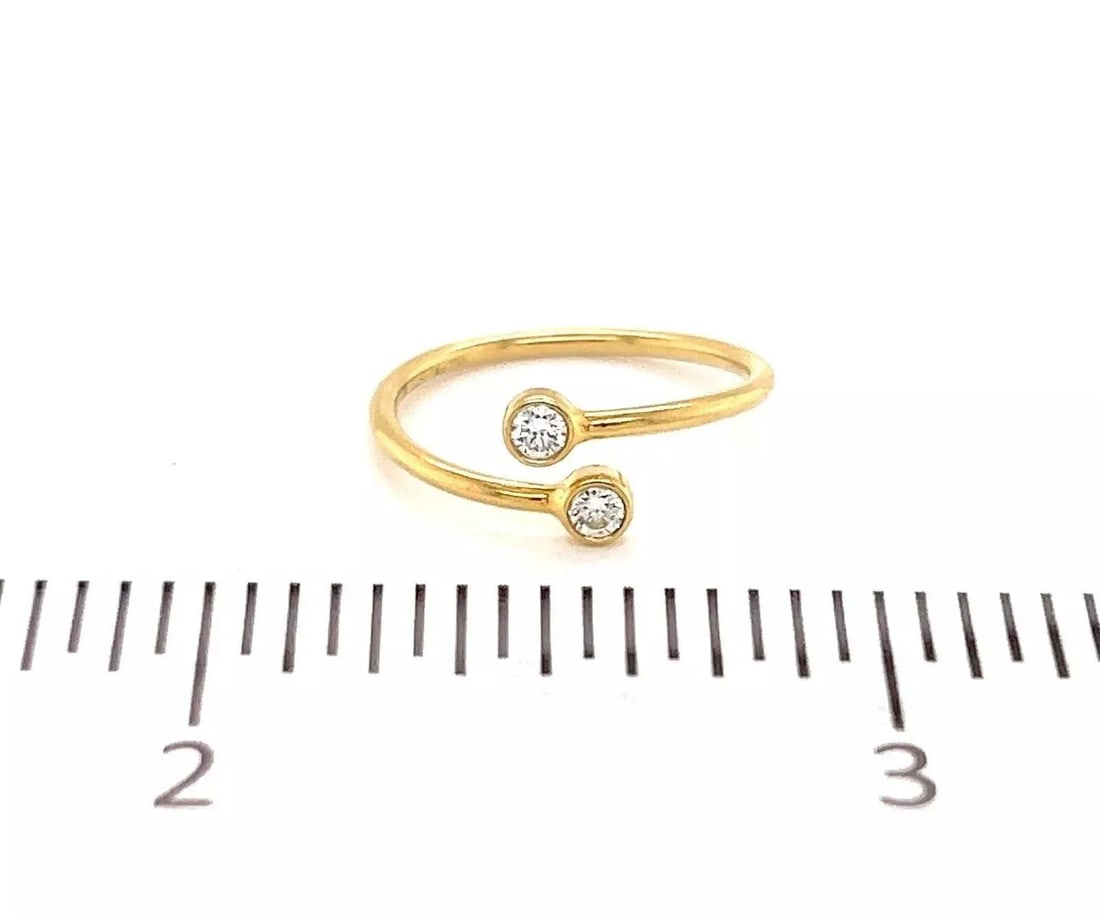 Tiffany & Co. Peretti Diamond 18k Yellow Gold Hoop Ring, Size 4.5 - 7