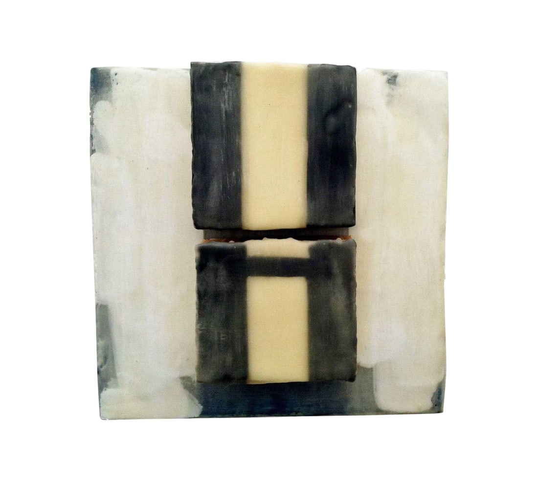 "Falter II" Original Art by Paul Rinaldi: Take your wall art to the 3rd dimension with this modern piece by Paul Rinaldi. Made of encaustic on wood panels, it's definitely an eye-catching conversation piece! About the artist: Paul Rinaldi is 