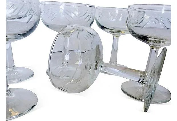 Art Deco Style Barware - Set of 6 Glasses - 2