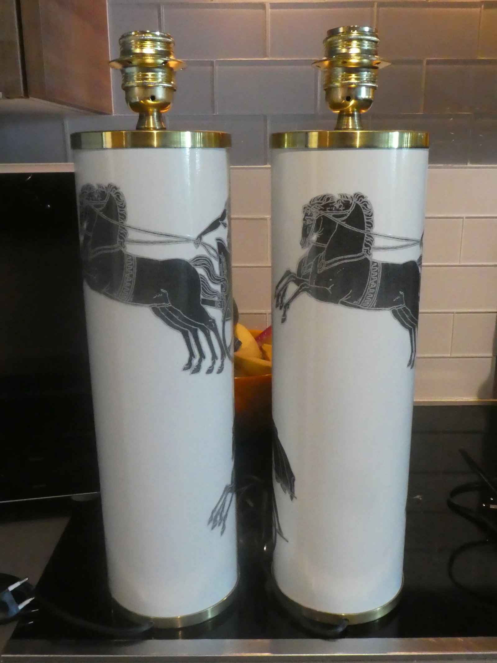 Vintage Large Fornasetti Neoclassical Roman Gladiator Lamps- a Pair - 3